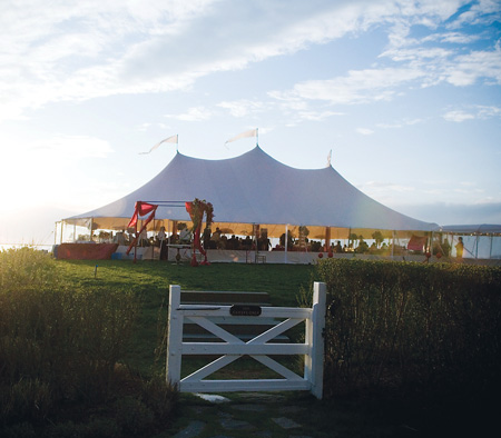 Unconventional decor at the Nantucket Whaling Museum A reception tent at 