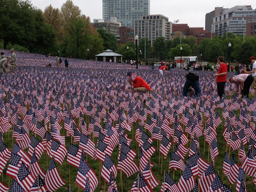33,000 flags on Boston Common for Memorial Day 2013