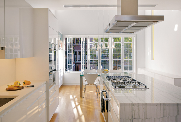contemporary beacon hill townhouse kitchen