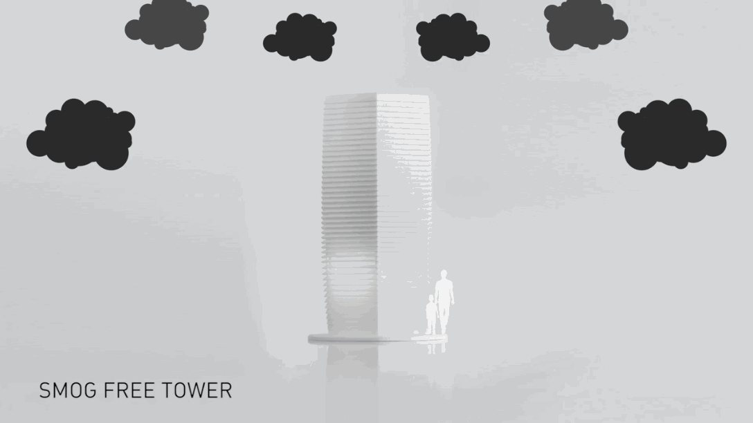 Положи смог. Smog free Tower. Смог гиф. Smog free Tower чертеж. Смог фри Таве башня