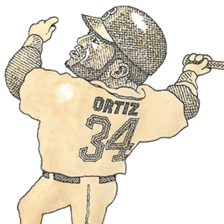 David Ortiz Big Papi Baseball Player Illustration Printed Card