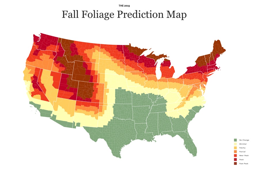 peak fall foliage map This Map Shows When New England Fall Foliage Will Peak In 2019 peak fall foliage map
